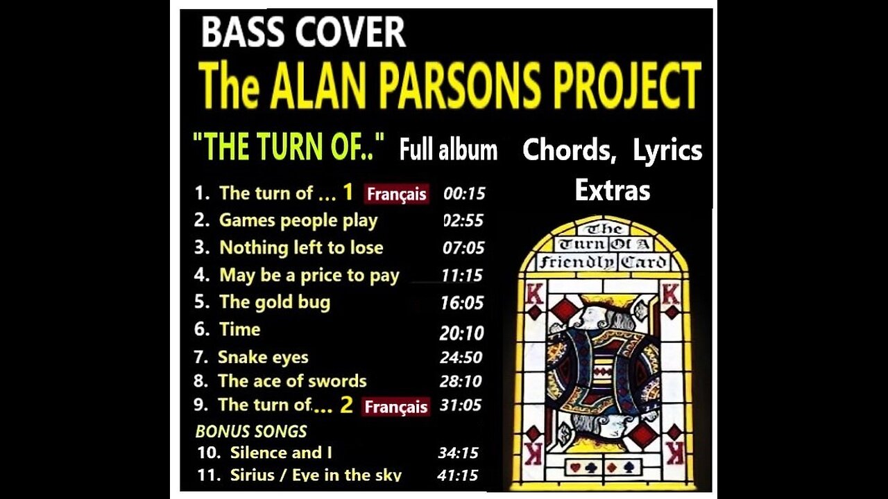 Bass cover (Re-post):: ALAN P. PROJECT "THE TURN" Full album _ Chords, Lyricss, MORE