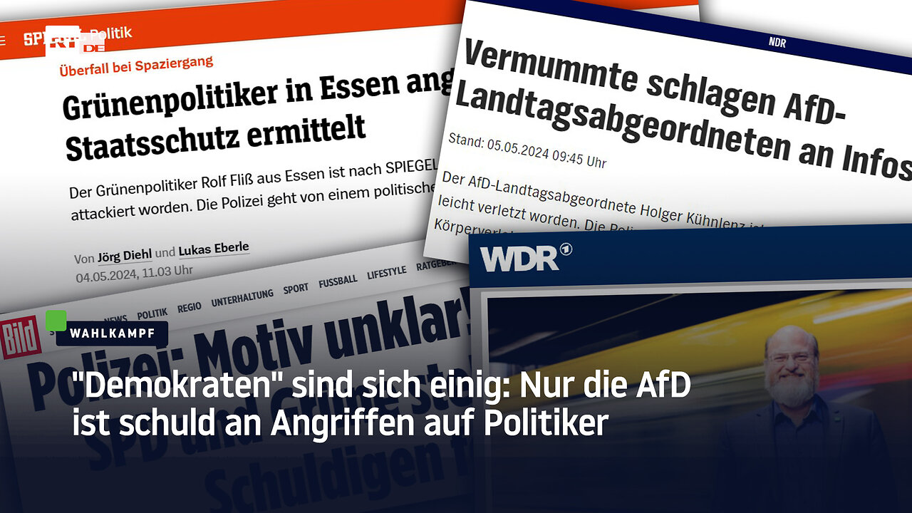 "Demokraten" sind sich einig: Nur die AfD ist schuld an Angriffen auf Politiker