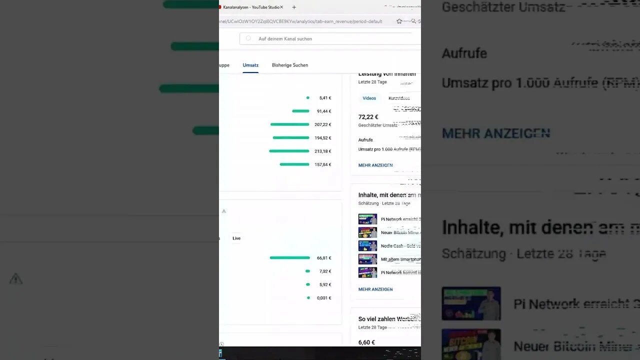 YouTube Einnahmen eines Krypto YouTubers - So schlimm ist es wirklich! #Shorts