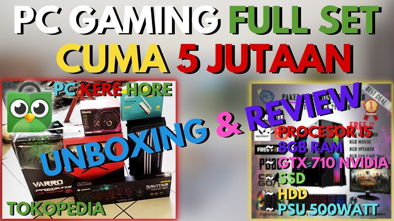 ✅UNBOXING AND REVIEW PC GAMING FULLSET CHEAP CHEAP