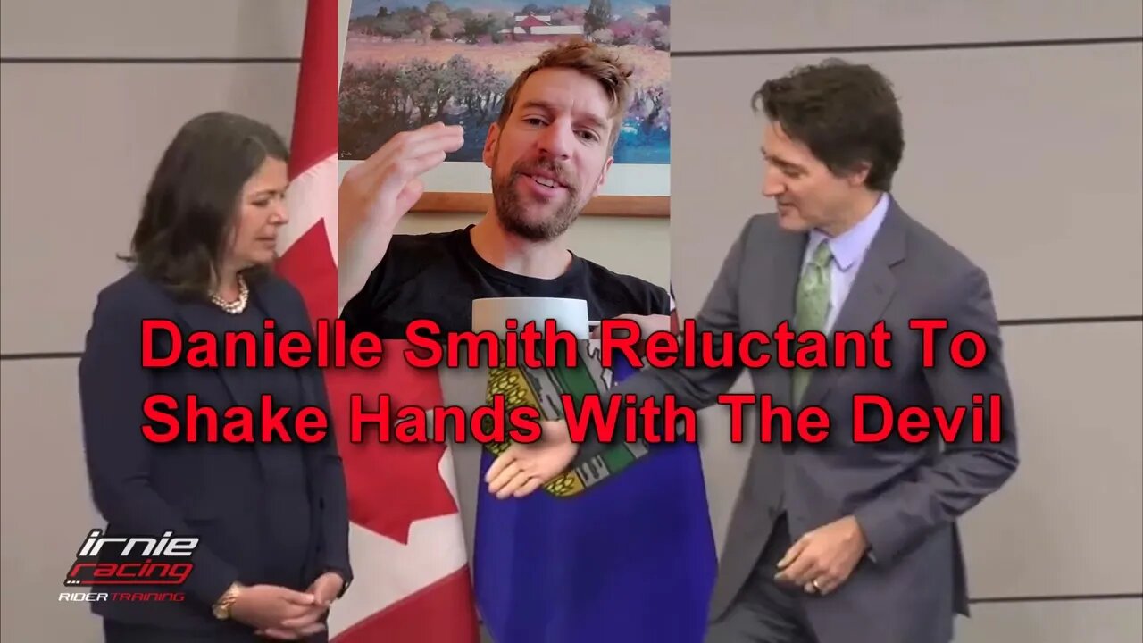 Danielle Smith Reluctant To Shake Hands with Trudeau