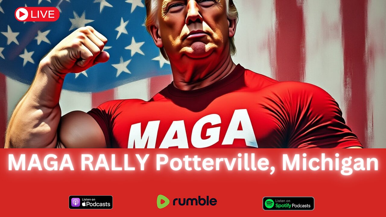 President Donald Trump holds a MAGA campaign rally in Potterville, Michigan