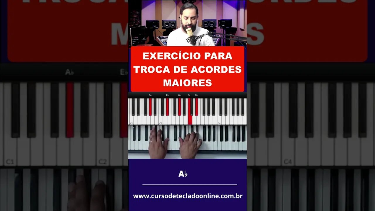 Aula de Teclado - Exercício com acordes maiores