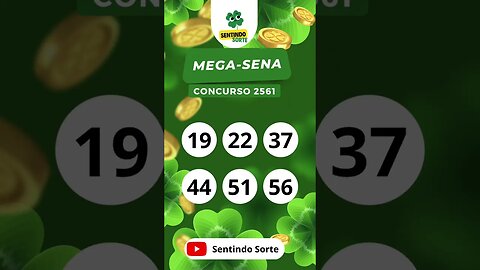 🍀 Resultado MEGA-SENA 2561 | Sentindo Sorte #shorts