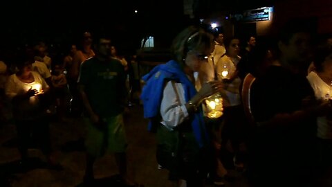 Procesión umbandista en el barrio Parque Marinha, Rio Grande, RS, Brasil. (02/02/2015)