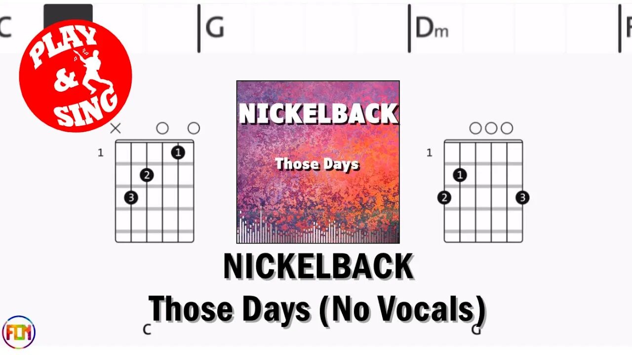 NICKELBACK Those Days FCN GUITAR CHORDS & LYRICS NO VOCALS