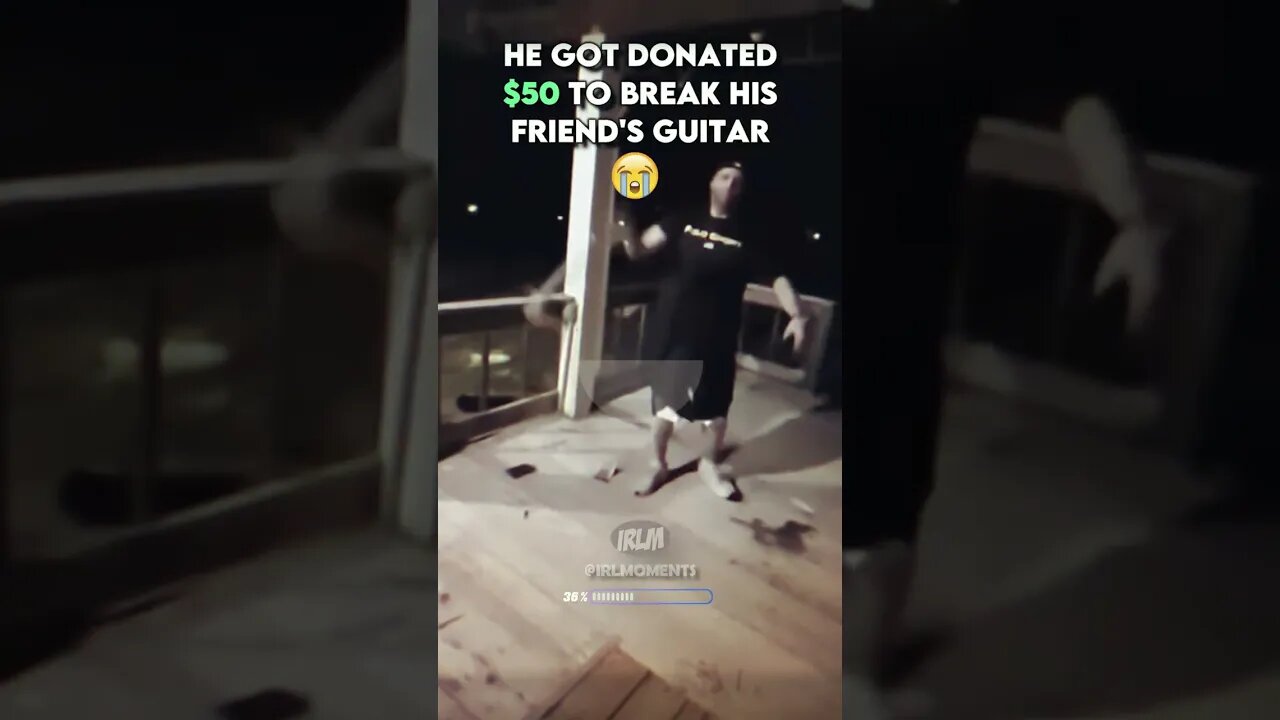 Drunk Live Streamer Breaks His Friend's Expensive Guitar For $50 #shorts 😭