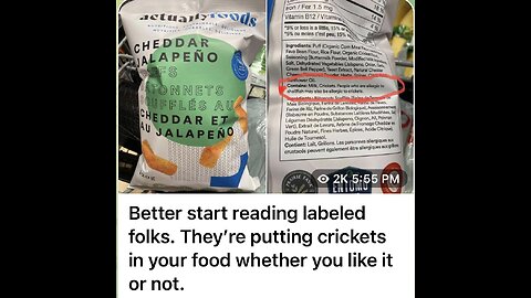 Our Food is Plastic, Made of Bugs, We Have Been Programed. Watch The Water!