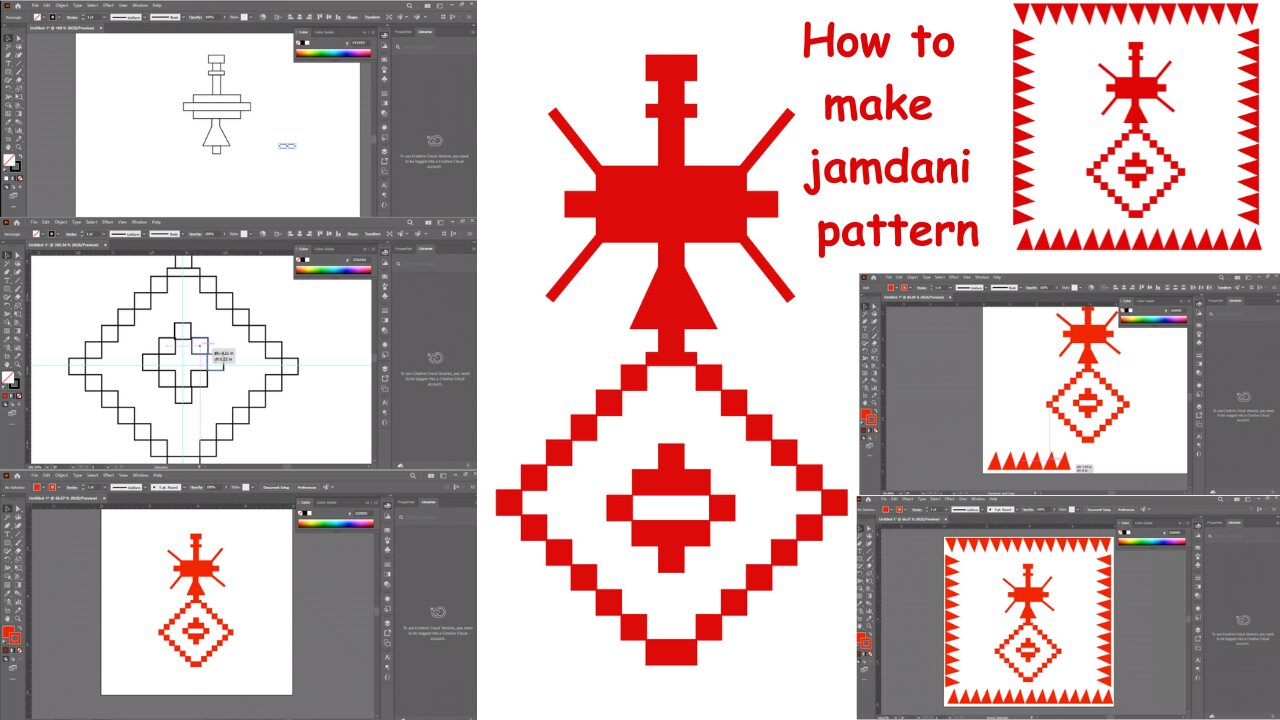 How To Make Jamdani Pattern In Illustrator | Make Pattern In Illustrator