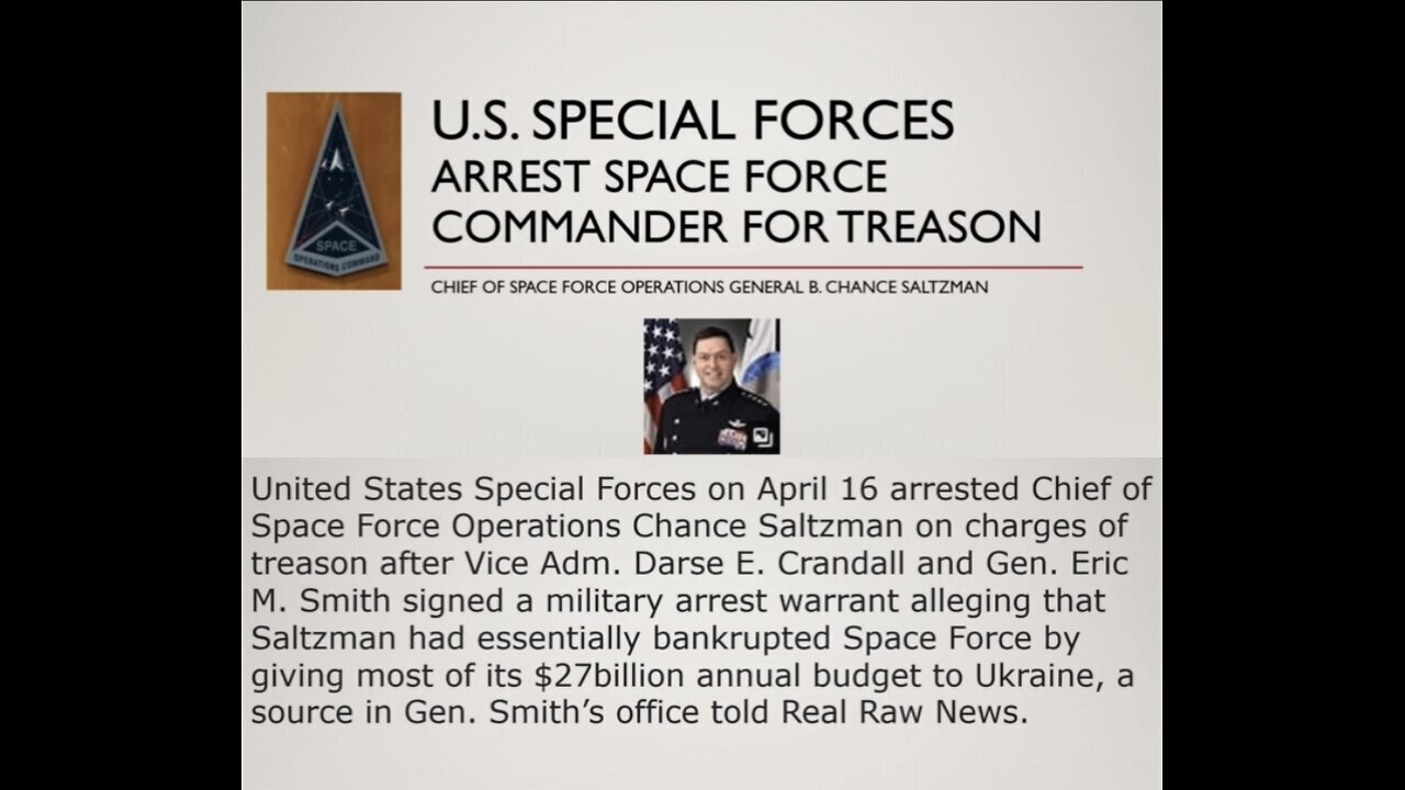 Urgent! Space Force Commander Arrested for Treason