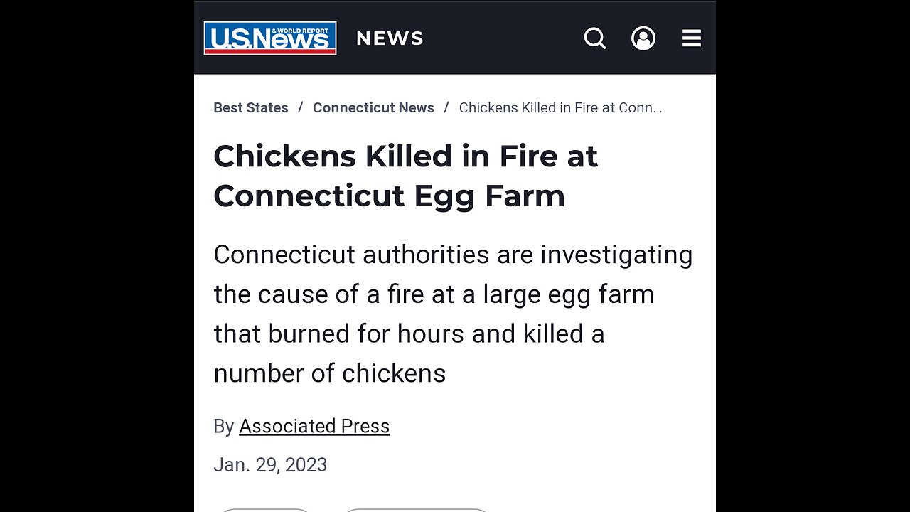 Massive fire at egg farm in Connecticut Estimated 100k hens have died so far