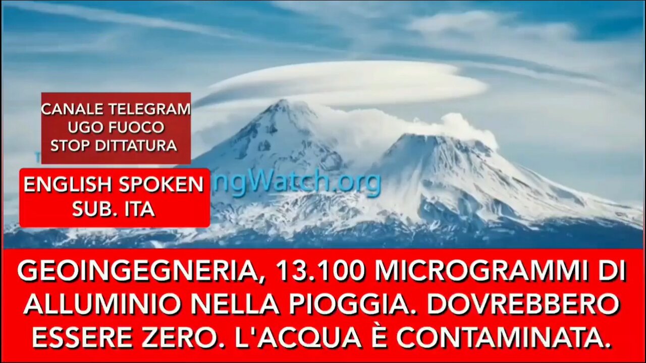 13.100 mgr di alluminio nella PIOGGIA. L'ACQUA DIVENTA VELENO.