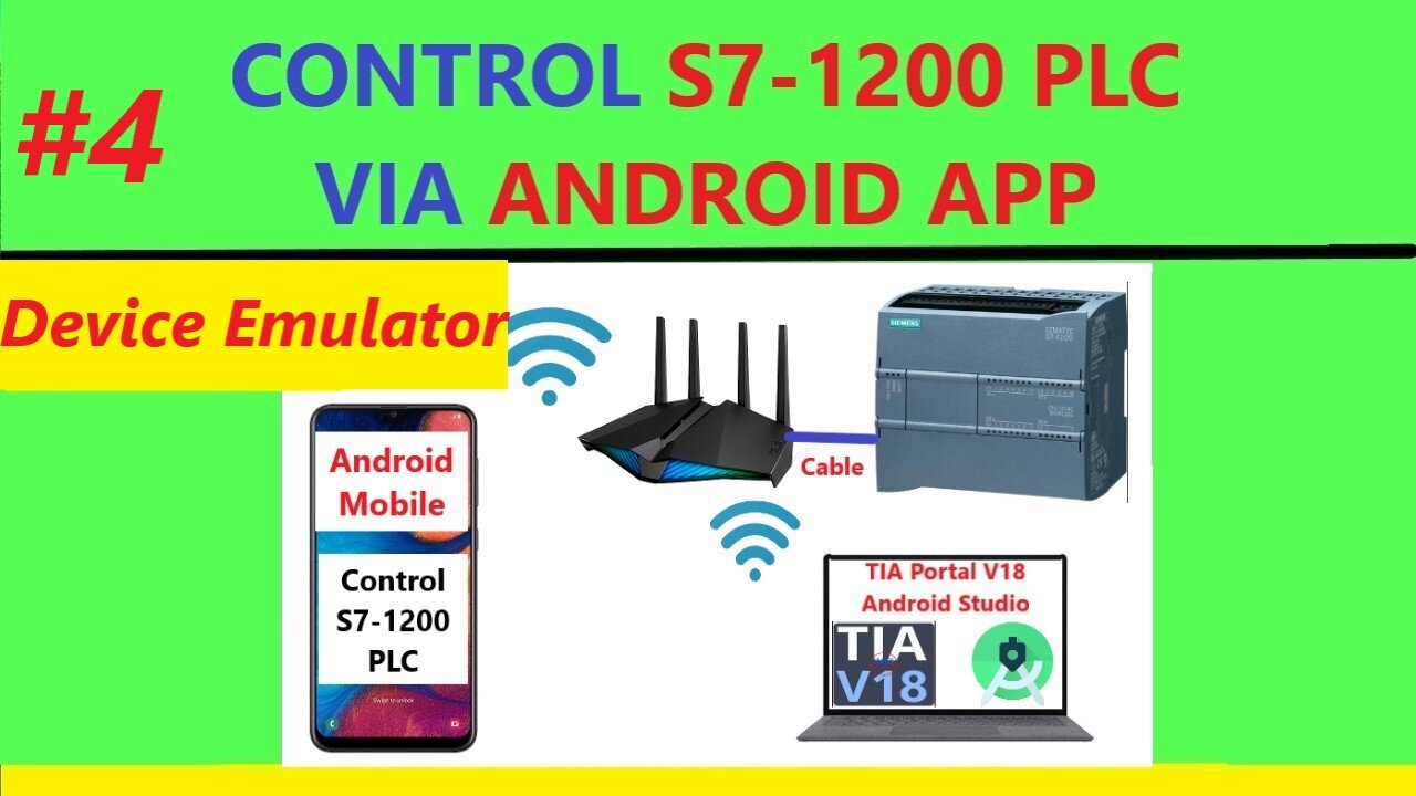 0157 - Control S7 1200 PLC with Android App mobile - Device emulator