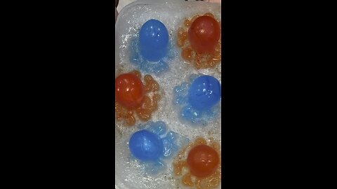Blowtorching ice shaped like octopus