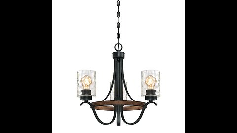 Westinghouse Lighting 6331800 Barnwell Three-Light Indoor Chandelier, Textured Iron and Barnwoo...