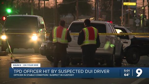 TPD officer hit by car, badly hurt