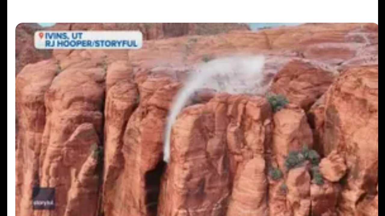 FRIDAY FUNNY - A RARE PHENOMENON - A REVERSE WATERFALL WAS FILMED BY A DRONE IN SW UTAH