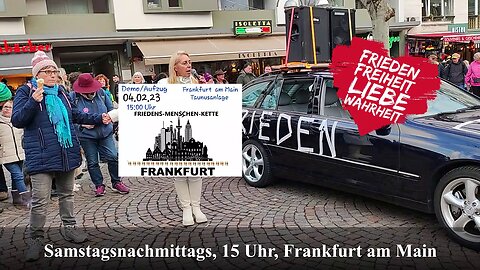 Friedensmenschenketten bei der Frankfurter Samstagsdemo / 04.02.2023