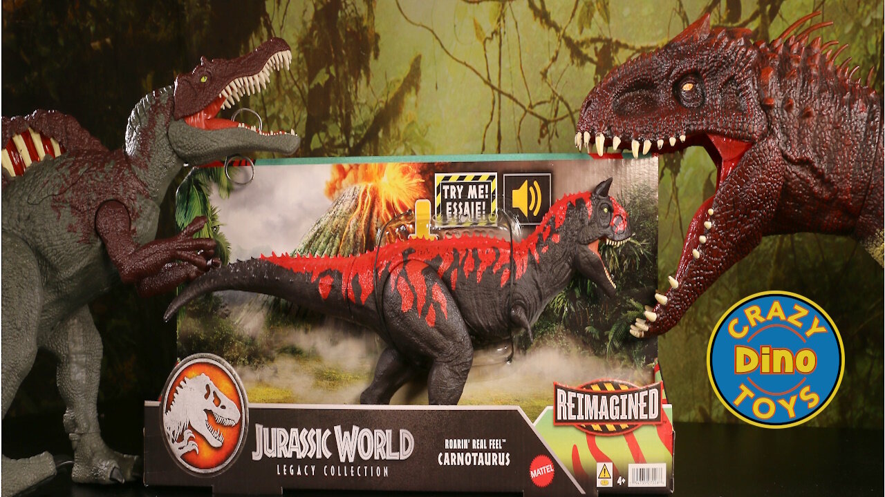 New Jurassic World Legacy Collection Roarin Real Feel Carnotaurus Unboxed Chaos Theory Dinosaur Toys