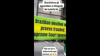 Brasileiros aguardando Lula nos EUA