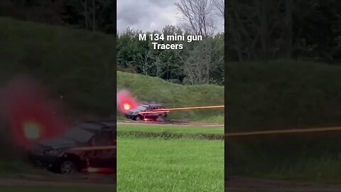 M 134 MINI GUN SHOOTING TRACERS IN TO CAR #callofduty #n134#viral