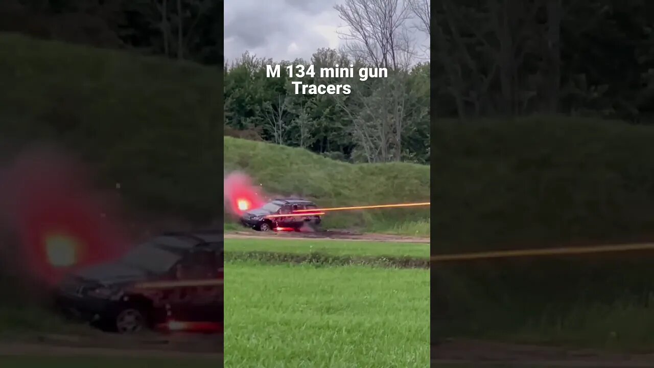 M 134 MINI GUN SHOOTING TRACERS IN TO CAR #callofduty #n134#viral