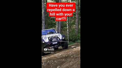 We're rappelling down a hill with our car!🌲🚙🔥🌲