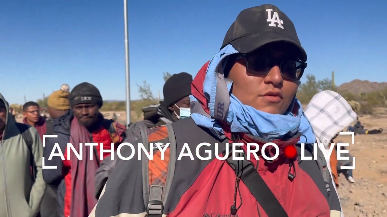 Anthony Aguero at the border interviews onslaught of military aged male aliens