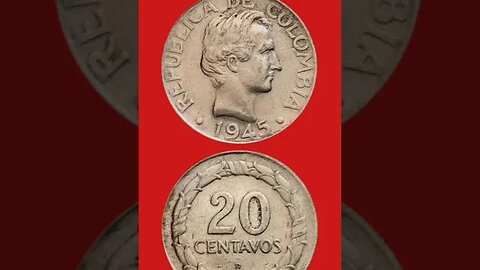 COLOMBIA 20 CENTAVOS 1945.#shorts #viral #coinnotesz