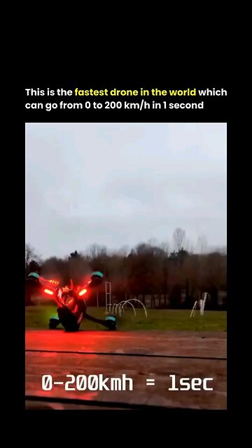 Insane: Fastest Drone recorded 0 to 200kmh in 1 second.