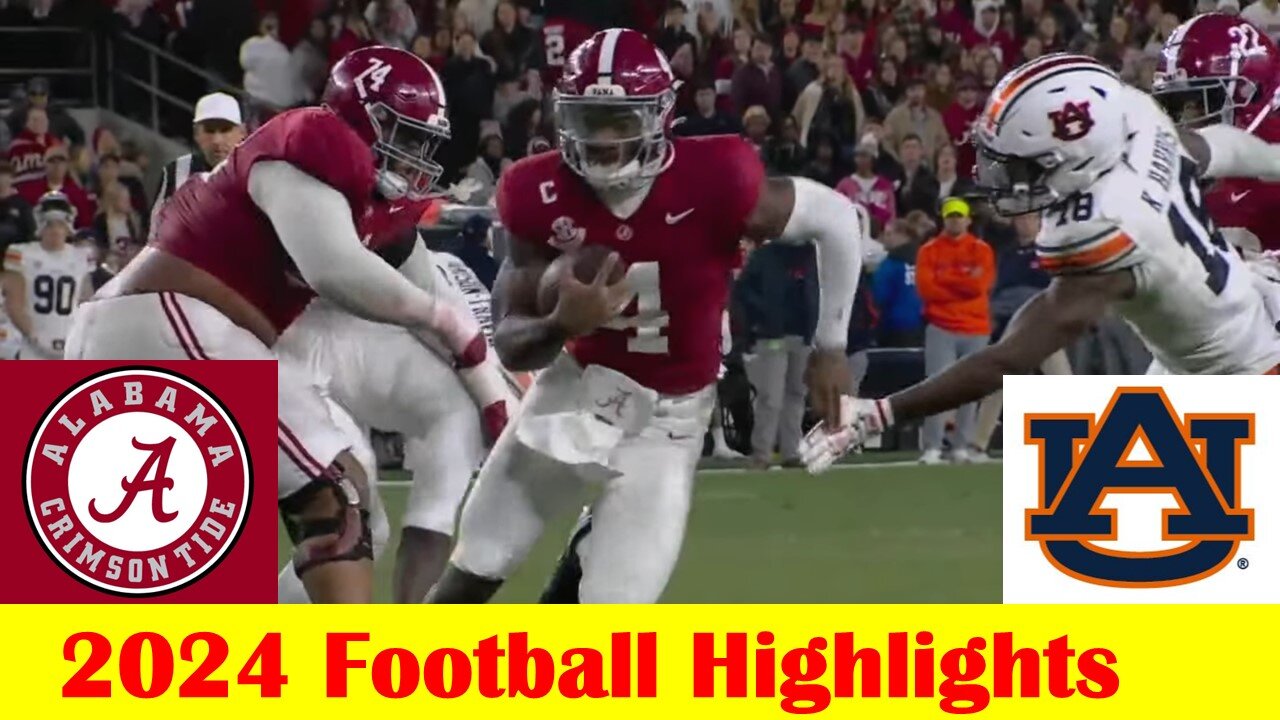 Auburn vs 13 Alabama Football Game Highlights 11 30 2024