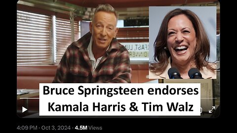 Bruce Springsteen endorses Kamala Harris