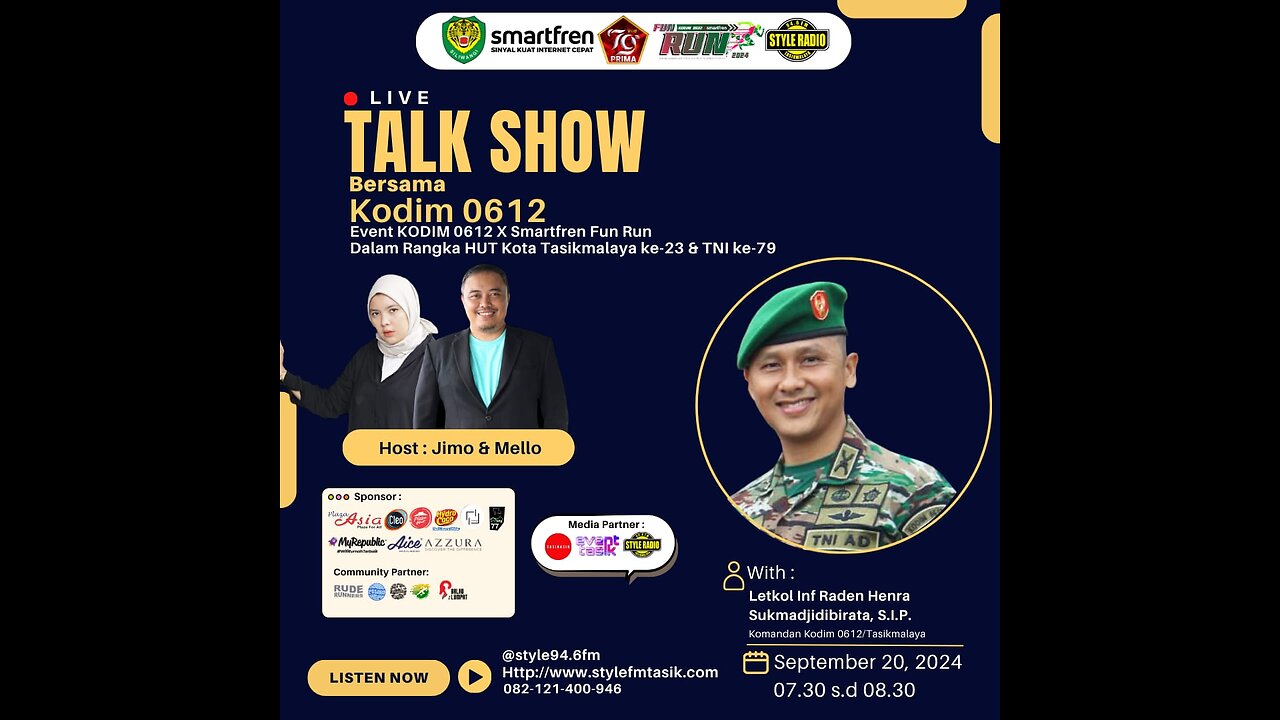 Talk Show Radio Style Bersama KODIM 0612 Kota Tasikmalaya