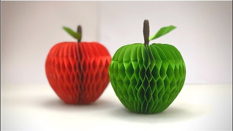 DIY PAPER APPLE 🍎 / Paper Crafts For School / Paper Craft / Easy kids craft ideas / paper Apple 3D