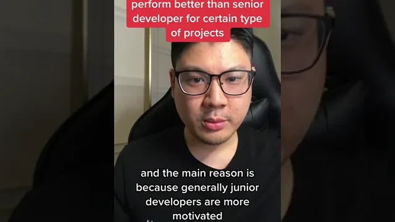 Why do junior developers perform better than senior developers for certain types of project?