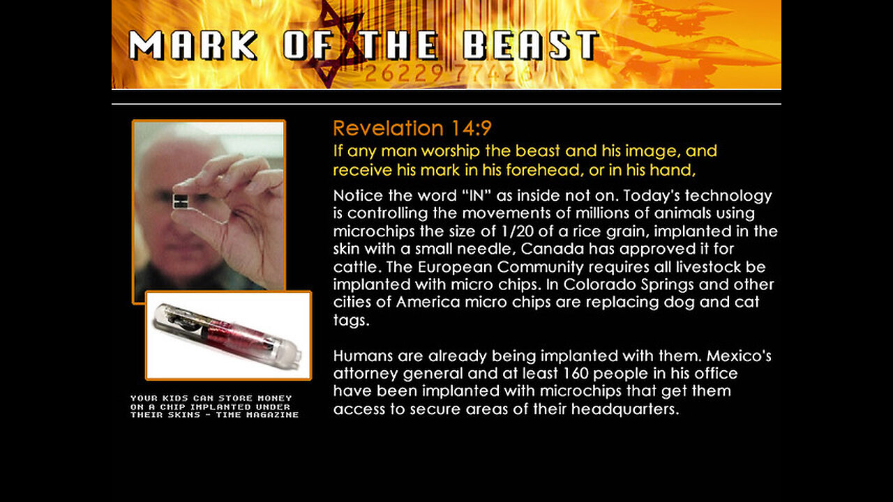 THE RFID CHIP WILL BE MANDATORY, IT WILL BE YOUR ONLY IDENTIFICATION, BANKING & HEALTH RECORDS..….”to receive a mark in their right hand, or in their foreheads:” 🕎Luke 20:25 “Render therefore unto Caesar the things which be Caesar's”