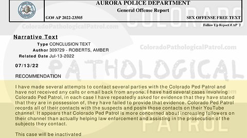 Colorado Ped Patrol Live Catch Update !