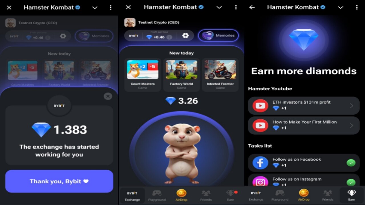 Hamster Kombat | Season 2 Has Started Collect Diamonds , Upgrade Cards , Tasks And Play Mini Games