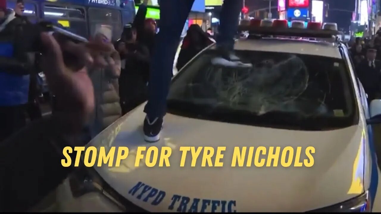 Police car windshield stomped on in the name of Tyre Nichols