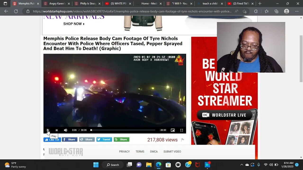 Memphis Police Release Body Cam Footage Of Tyre Nichols Encounter With Police