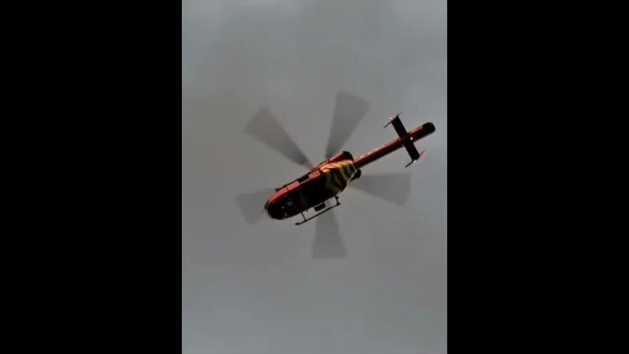 Air ambulance lands in trafalgar Square #london