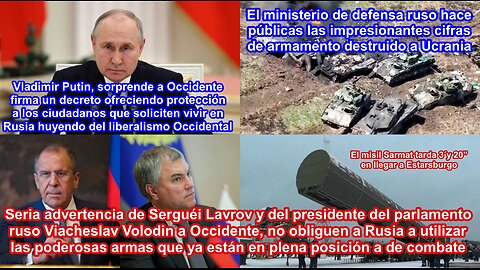 Seria advertencia a Occidente de Serguéi Lavrov y de Viacheslav Volodin sobre poderosas armas rusas