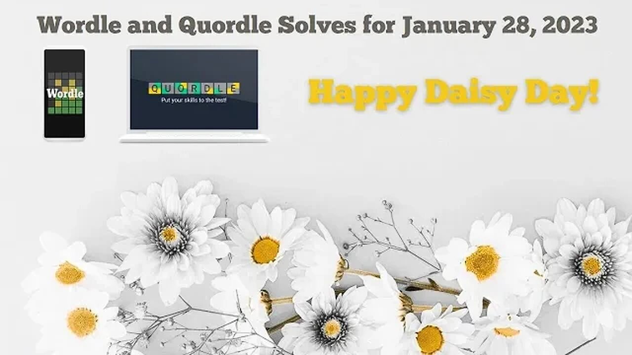 Wordle and Quordle of the Day for January 28, 2023 ... Happy Daisy Day!