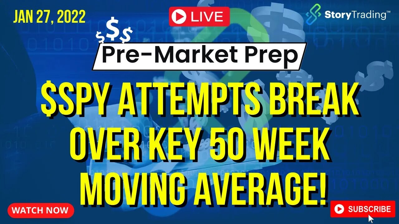 1/27/23 Pre-Market Prep: $SPY Attempts Break Over Key 50 Week Moving Average!
