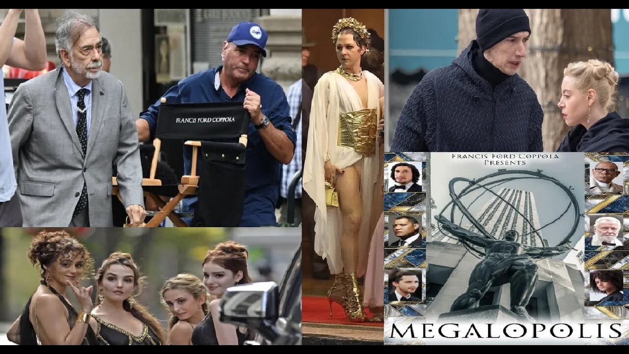Francis Ford Coppola's Megalopolis on Set Pics w/ ft. Adam Driver & Cross Dressing Shia LaBeouf