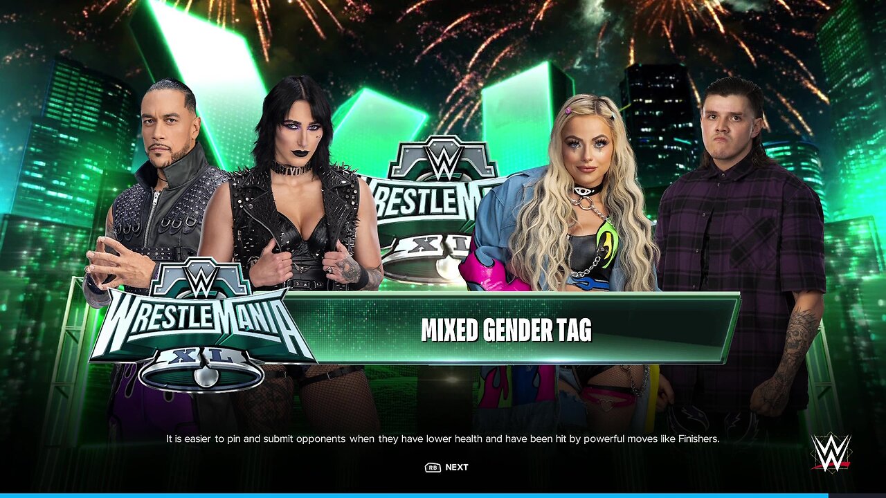 WWE 2k24 Damian Priest & Reah Ripley vs Liv Morgan & Dominik Mysterio