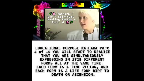 EDUCATIONAL PURPOSE KATHARA Part 4 of 15 YOU WILL START TO REALIZE THAT YOU ARE SIMULTANEOUSLY EXPRE