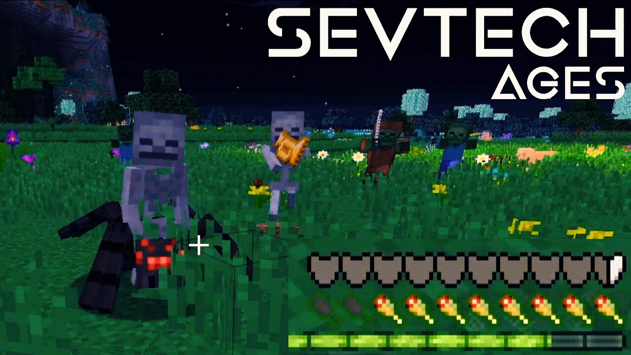 Surviving My First Night In A Brutal Modpack! Sevtech Ages Episode 1