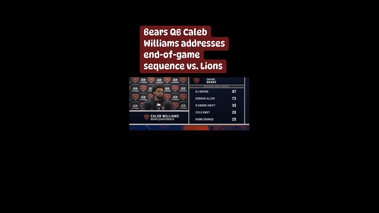 Bears QB Caleb Williams addresses end-of-game sequence vs. Lions