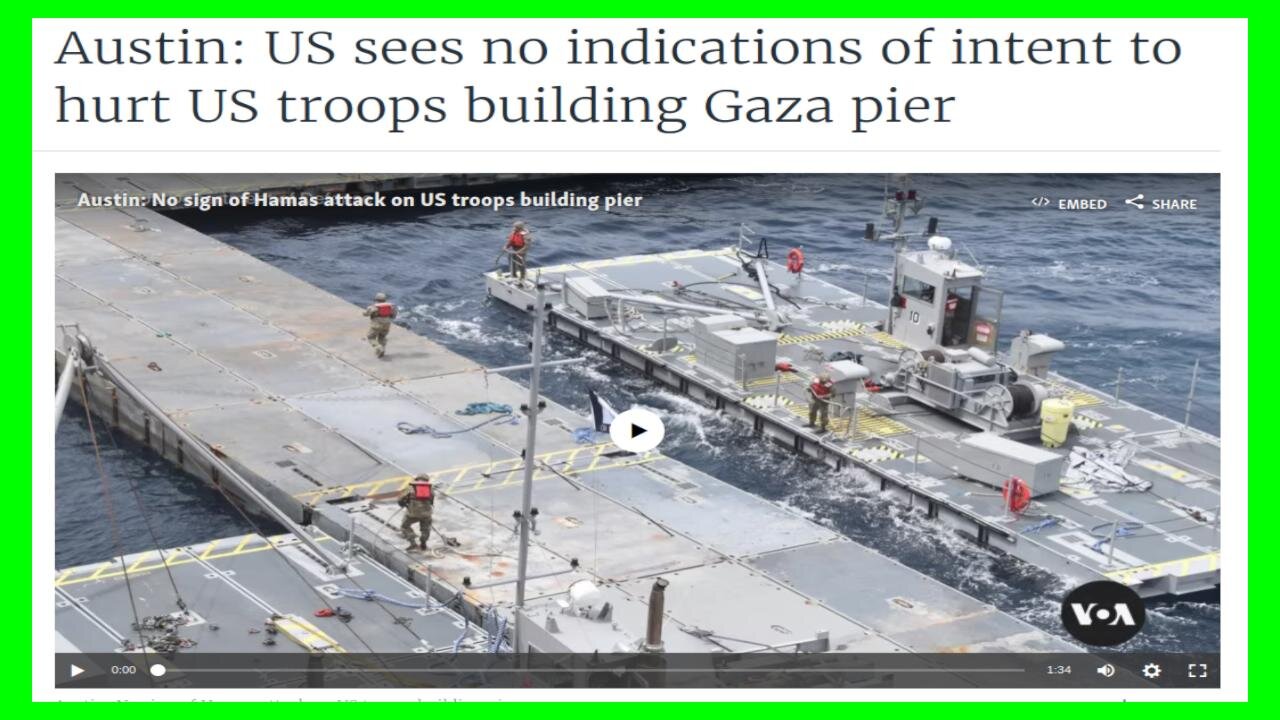 US Military Building a Floating Pier off Coast of GAZA